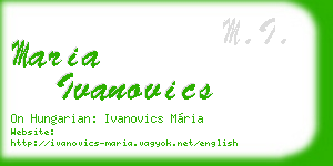 maria ivanovics business card