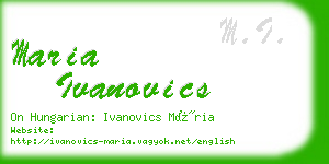 maria ivanovics business card